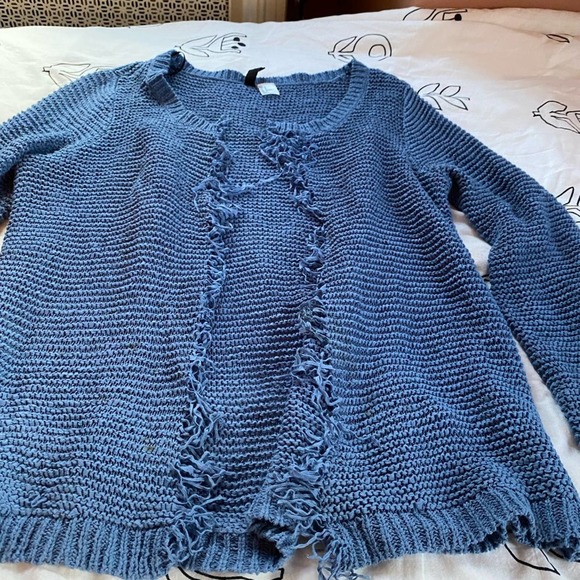 H&M Blue Knit Cardigan Sweater - Picture 3 of 7